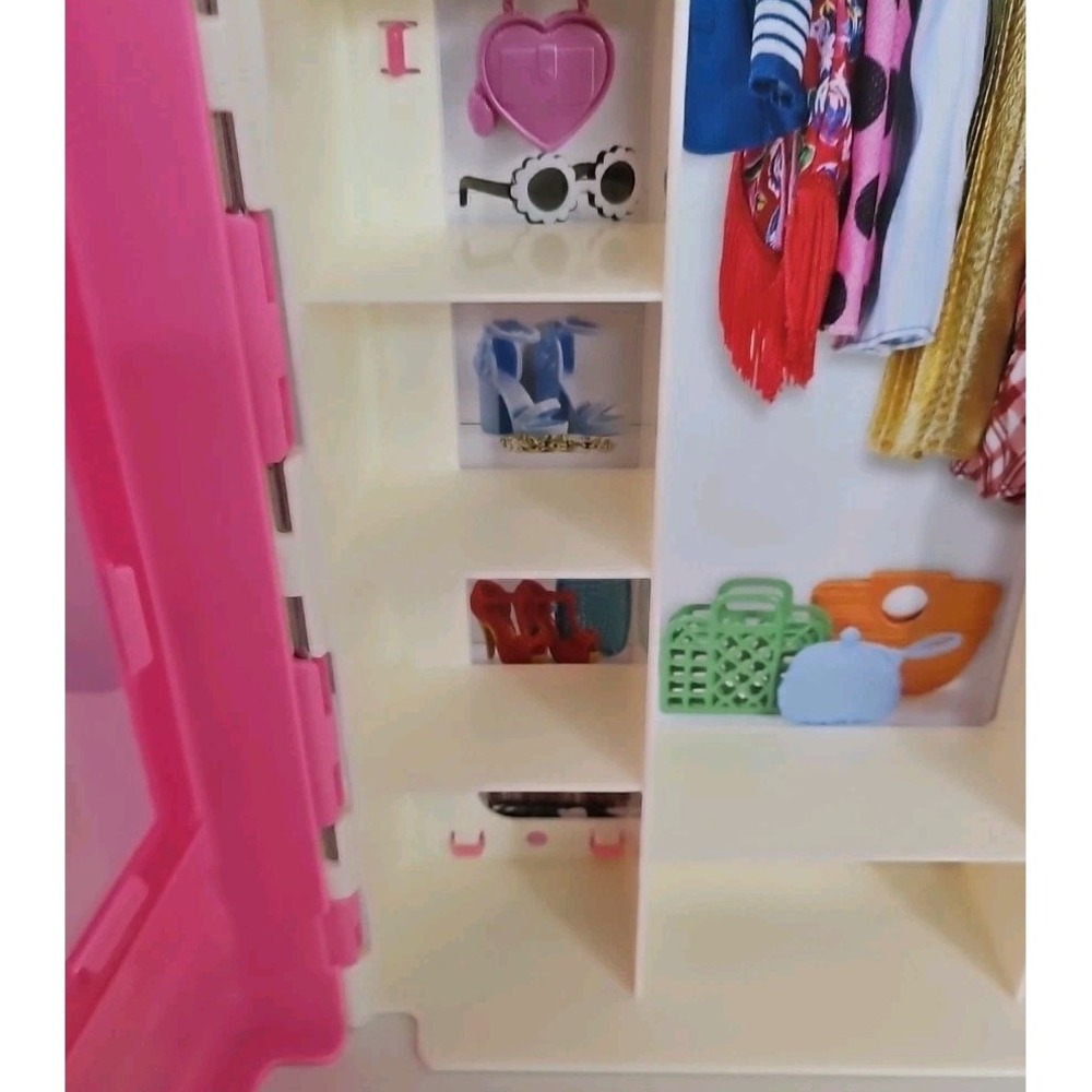 Barbie Doll Closet Storage Pink Black Box 2011 carrying case - Picture 7 of 12